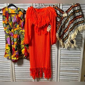 BUNDLE/4 Cover Up Crop Top Skirt Set Vintage Jumpsuit & Cape